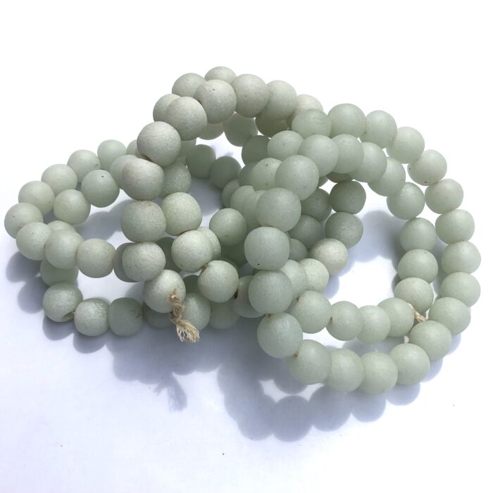 Pastel White Recycled Glass Beads