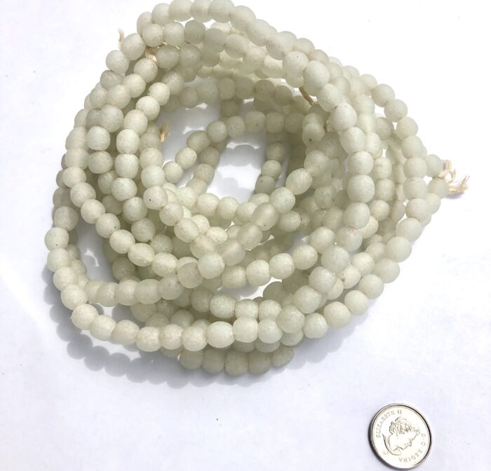 Pastel White Recycled Glass Beads