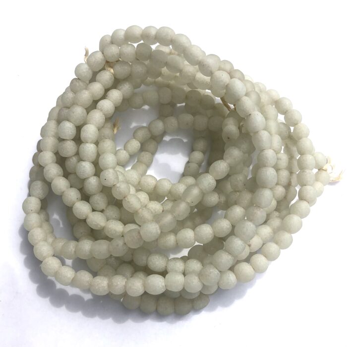 Pastel White Recycled Glass Beads