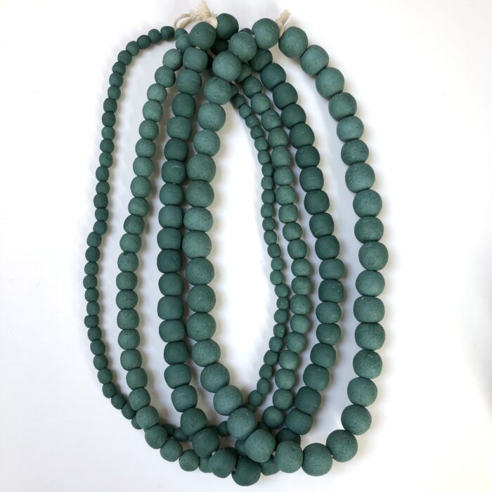 Polished Green Recycled Glass Beads