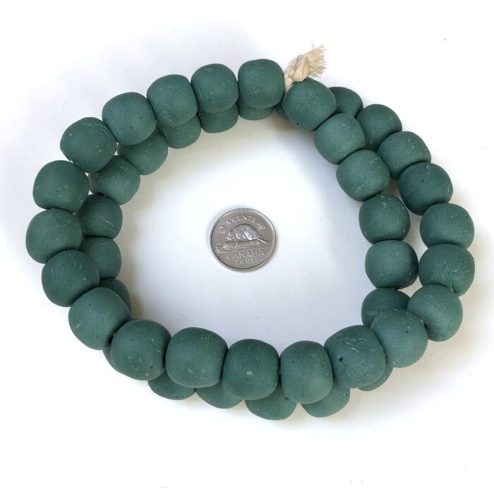 Polished Green Recycled Glass Beads