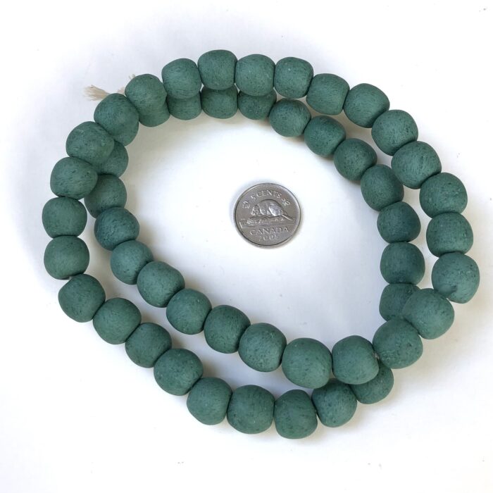 Polished Green Recycled Glass Beads