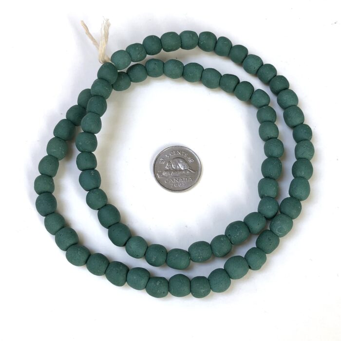 Polished Green Recycled Glass Beads