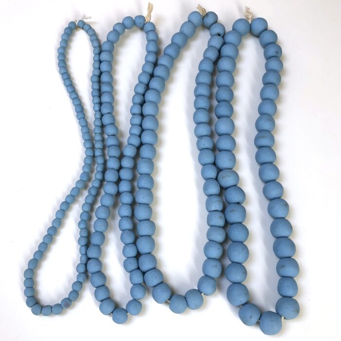 Polished Light Blue Recycled Glass Beads