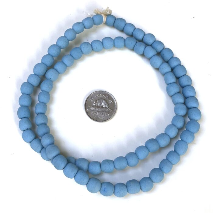 Polished Light Blue Recycled Glass Beads