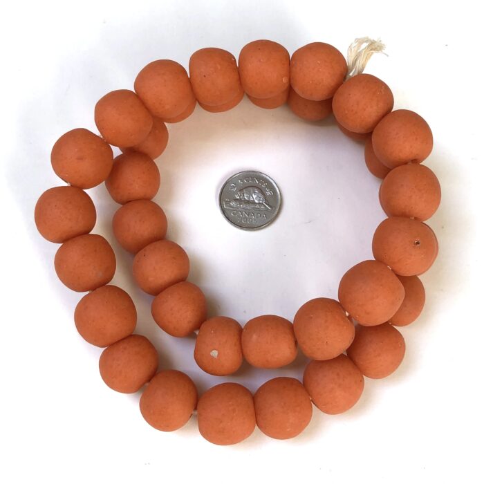 Polished Green Recycled Glass Beads
