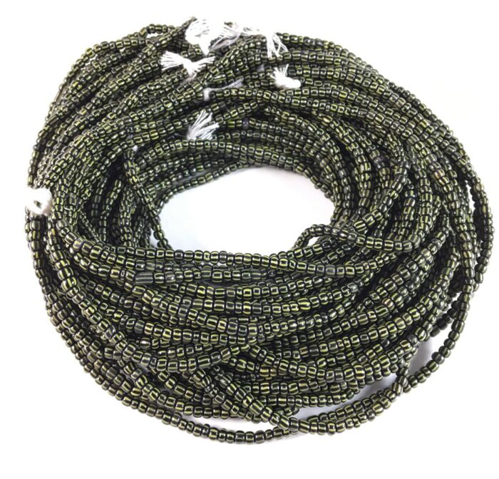 Black+Green Small Chevron Beads