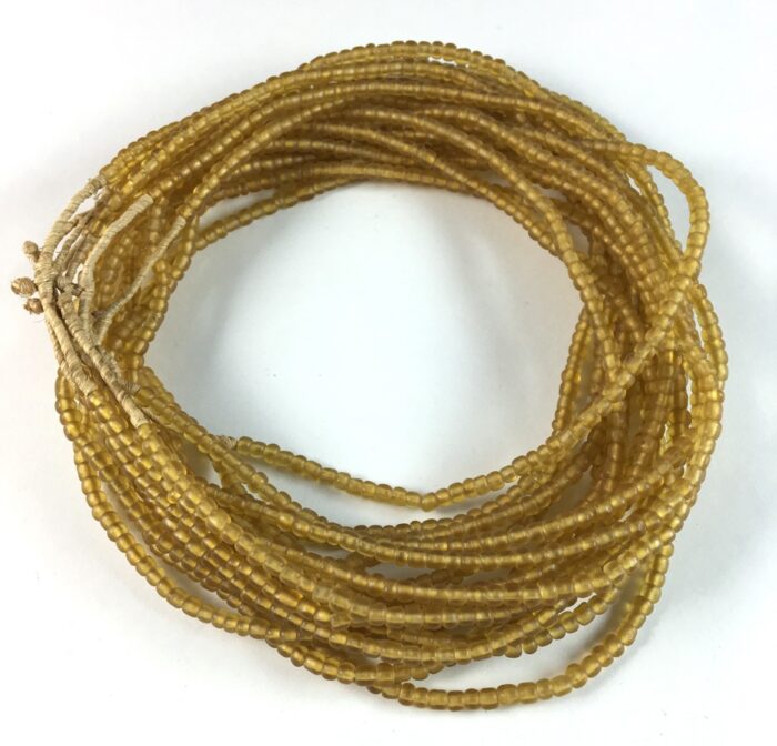 Small Yellowish Brown Translucent Glass Beads