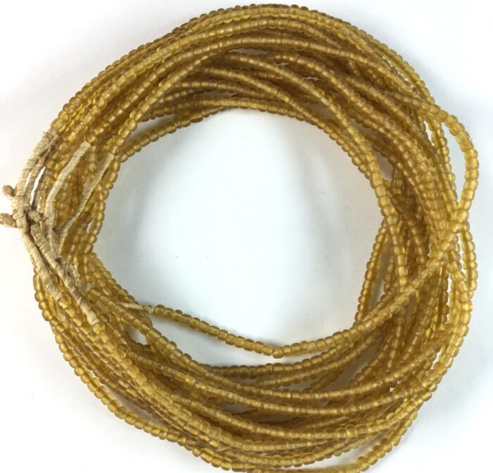Small Yellowish Brown Translucent Glass Beads - Image 2
