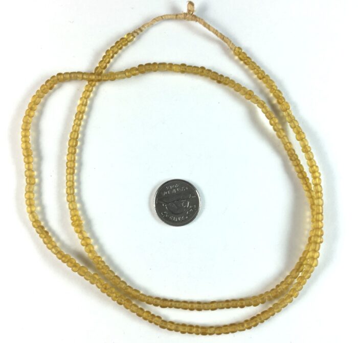 Small Yellowish Brown Translucent Glass Beads - Image 3