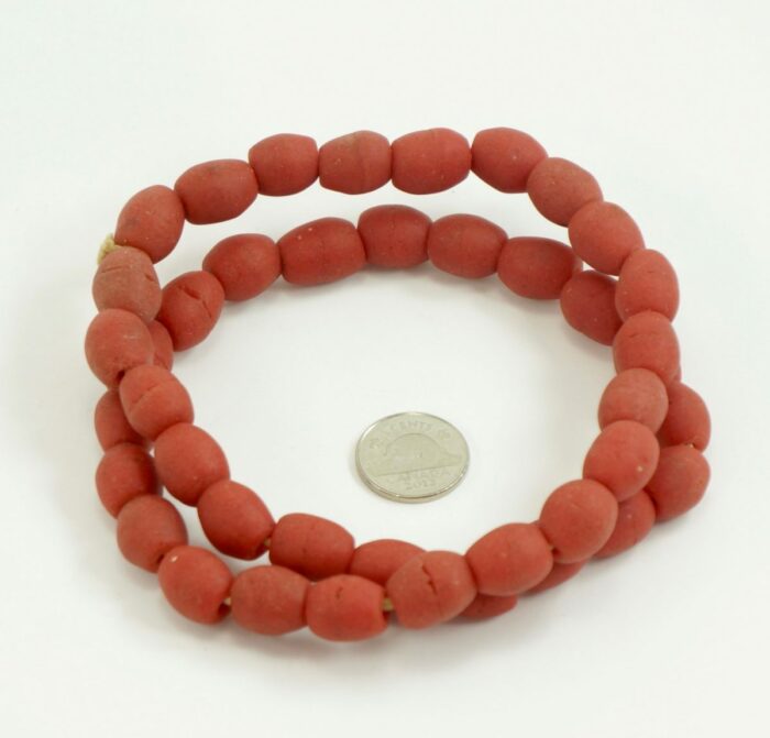 Watermelon Red Recycled Glass Beads - Image 2
