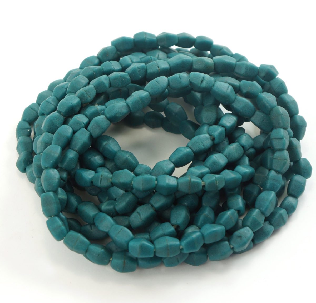Teal Sandcast Beads