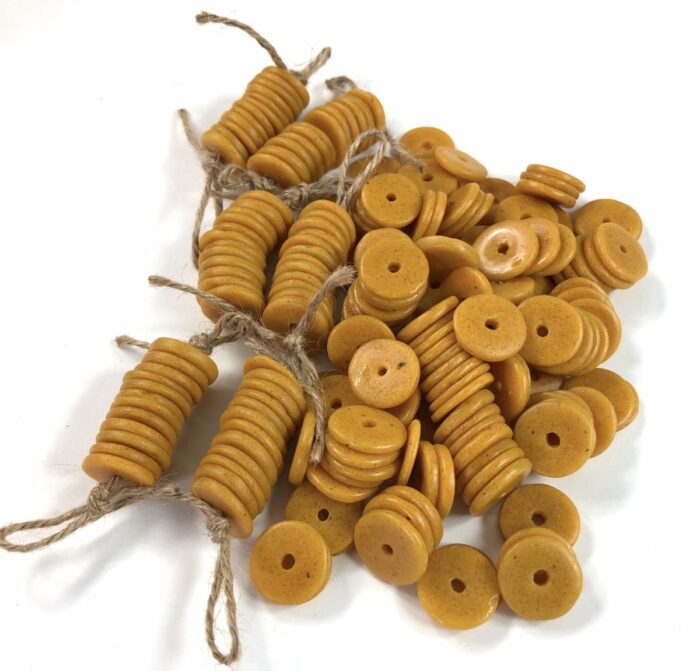 Yellow Opaque Recycled Glass Disks