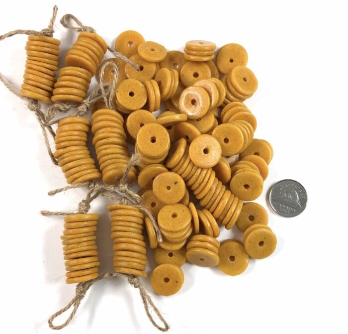 Yellow Opaque Recycled Glass Disks - Image 3
