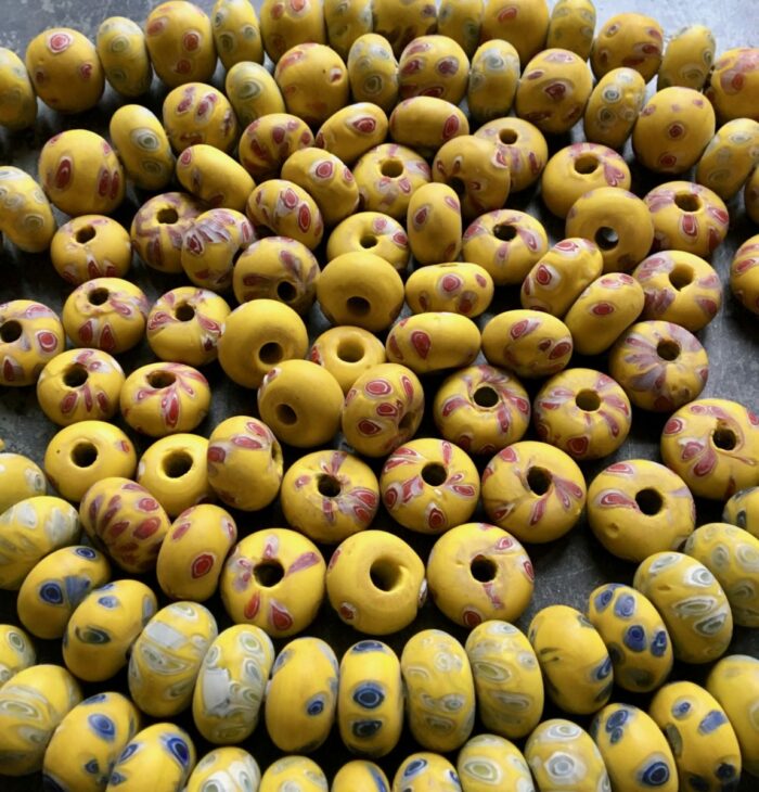 Old Style Yellow Glass Beads - Image 4