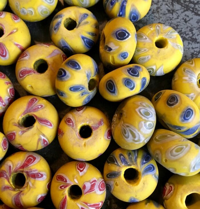 Old Style Yellow Glass Beads - Image 2
