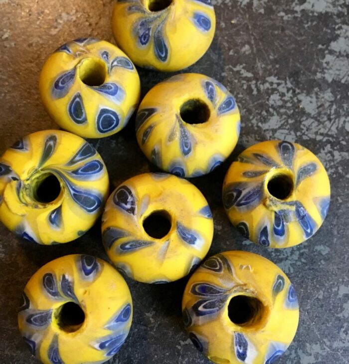 Old Style Yellow Glass Beads