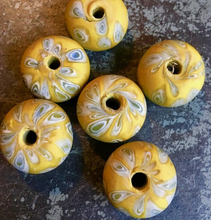Old Style Yellow Glass Beads