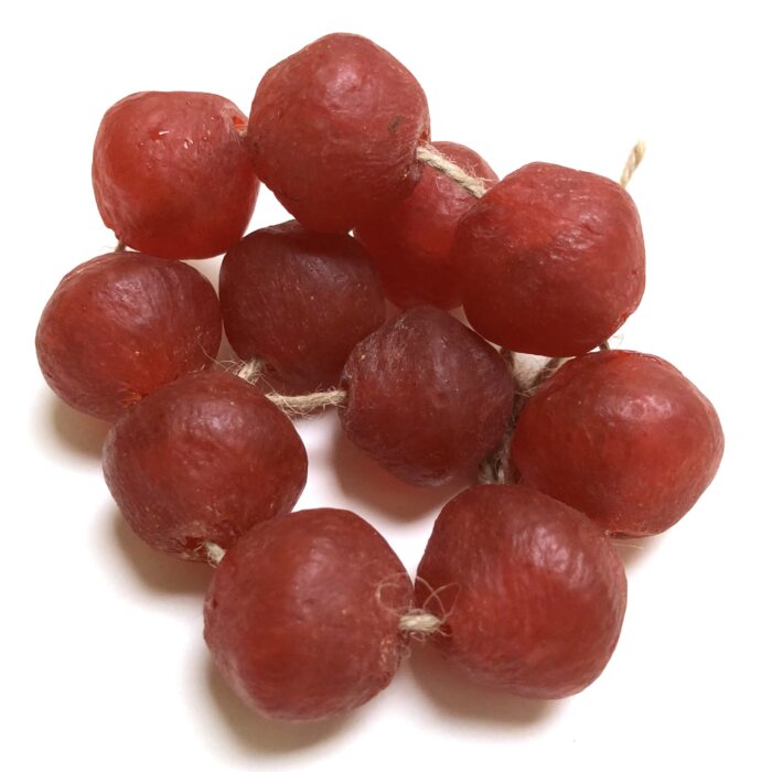 Red Recycled Glass Bodom Bead