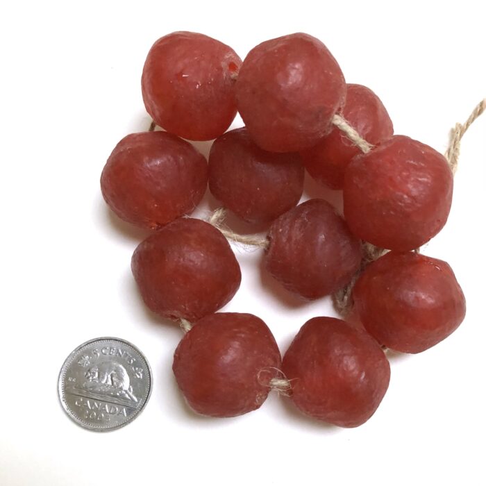 Red Recycled Glass Bodom Bead