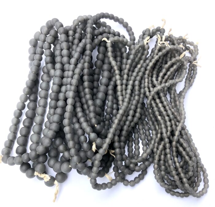 Pastel Smoke Grey Recycled Glass Beads