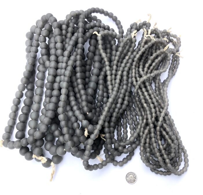 Pastel Smoke Grey Recycled Glass Beads