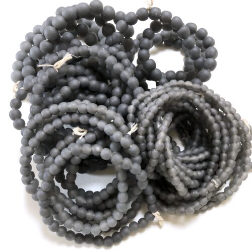 Pastel Smoke Grey Recycled Glass Beads