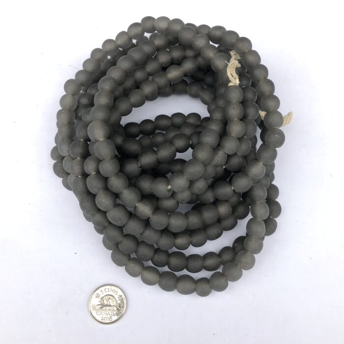 Pastel Smoke Grey Recycled Glass Beads