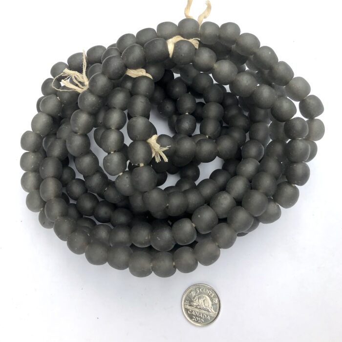 Pastel Smoke Grey Recycled Glass Beads