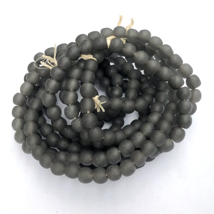 Pastel Smoke Grey Recycled Glass Beads