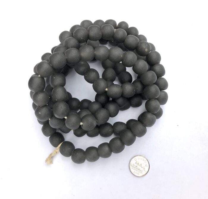 Pastel Smoke Grey Recycled Glass Beads