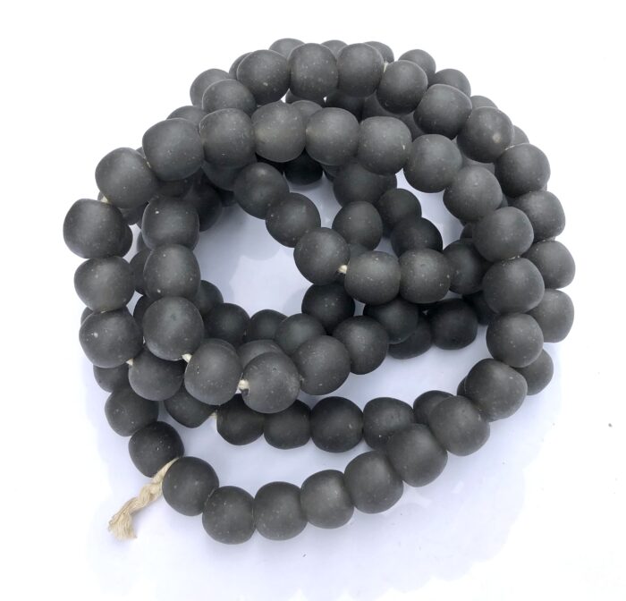 Pastel Smoke Grey Recycled Glass Beads