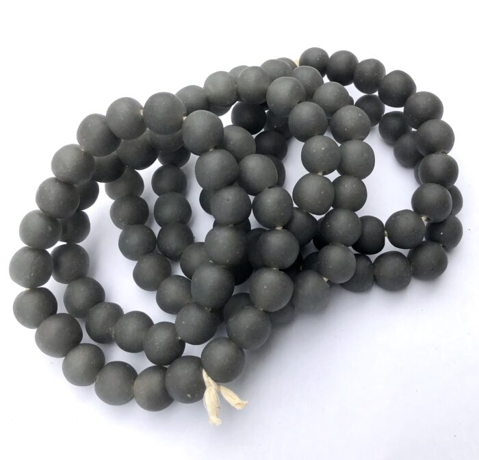 Pastel Smoke Grey Recycled Glass Beads
