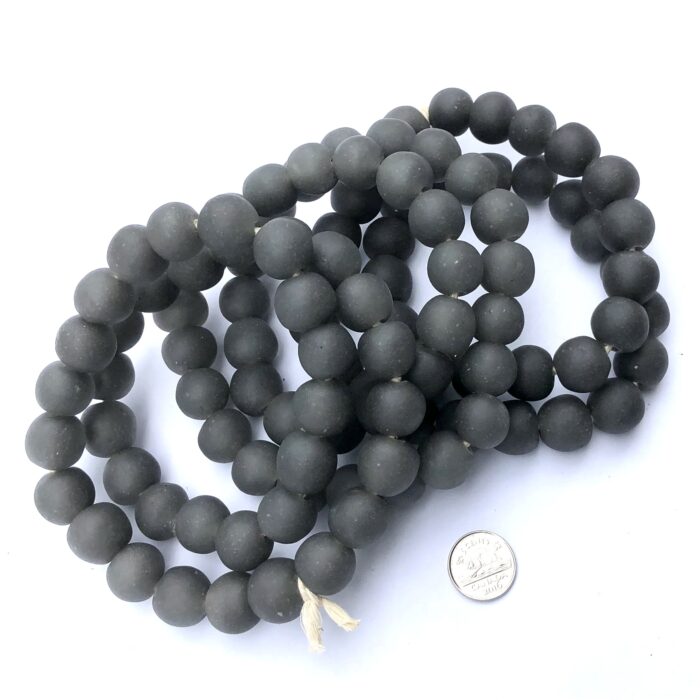 Pastel Smoke Grey Recycled Glass Beads