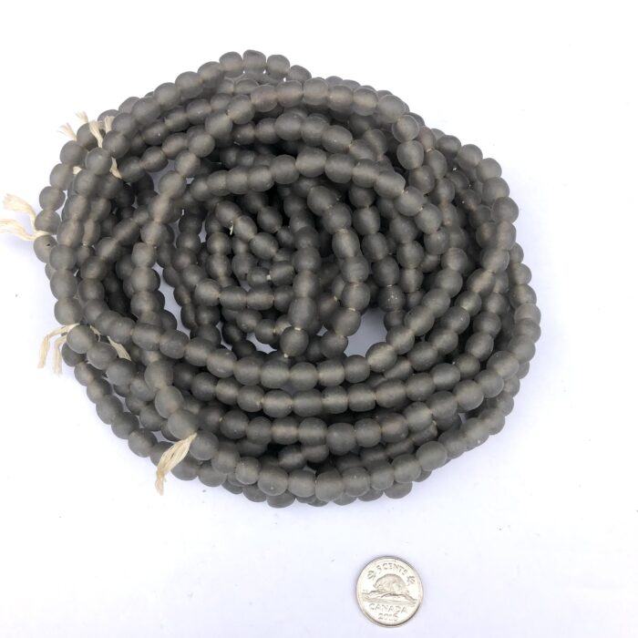 Pastel Smoke Grey Recycled Glass Beads