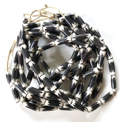Batik Bone Tubular Beads