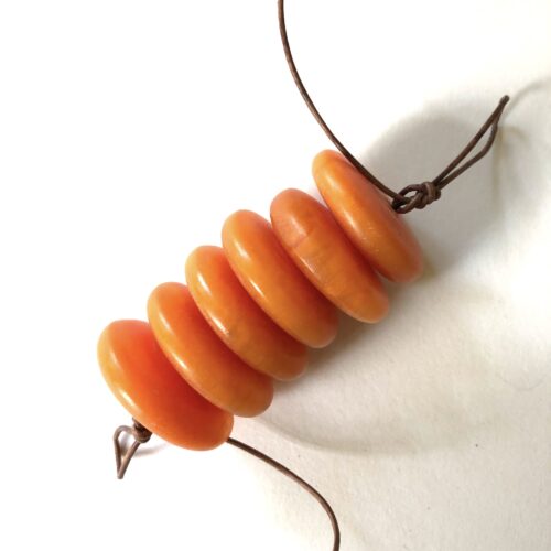 African Amber Disk Beads