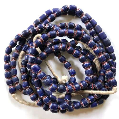 Red, White and Blue Vintage Chevron Beads