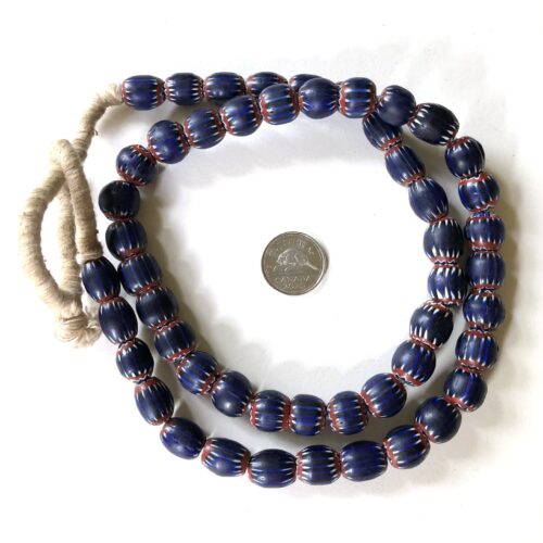 Red, White and Blue Vintage Chevron Beads