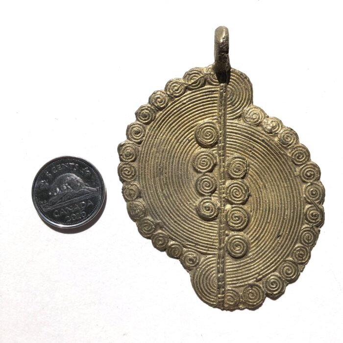 2 half Circles Brass Pendant