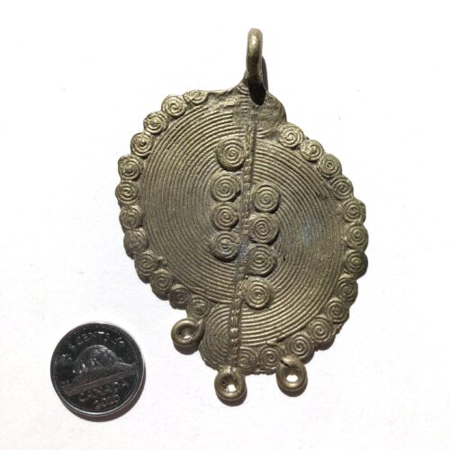 2 half Circles Brass Pendant