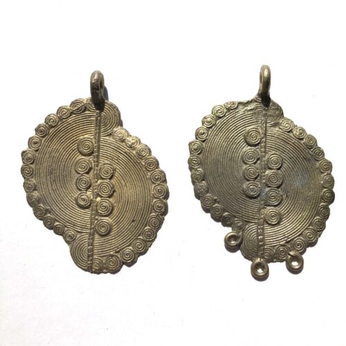 2 half Circles Brass Pendant