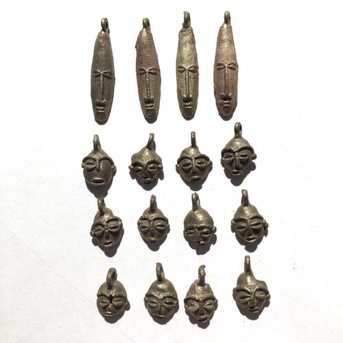 Tiny Brass Mask Pendant