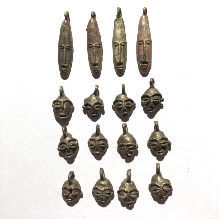 Tiny Brass Mask Pendant