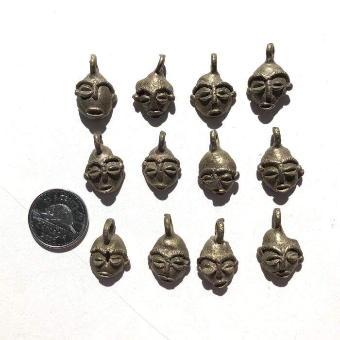Tiny Brass Mask Pendant