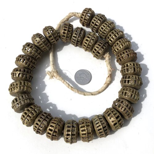 African Brass Filligree Disk Beads