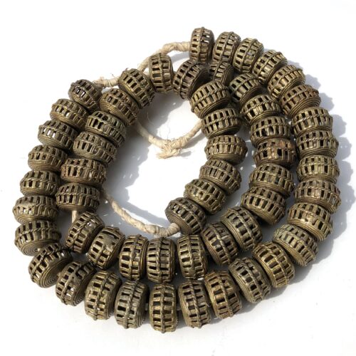 African Brass Filligree Disk Beads
