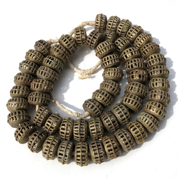African Brass Filligree Disk Beads