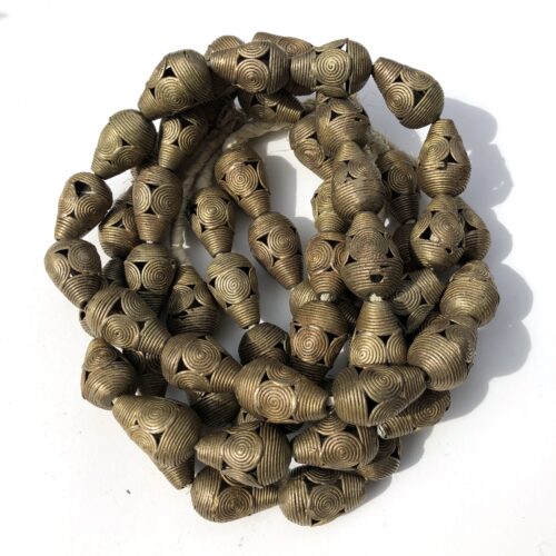 African Brass Teardrop Beads