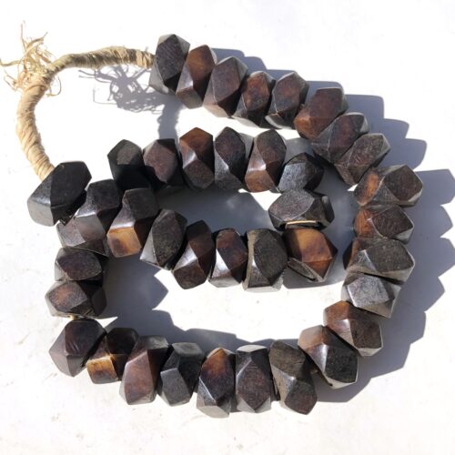 Dark Brown Irregular Bone Beads